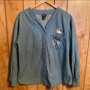 Vintage Chic Brand Chambray Button Up Shirt Women’s size Medium